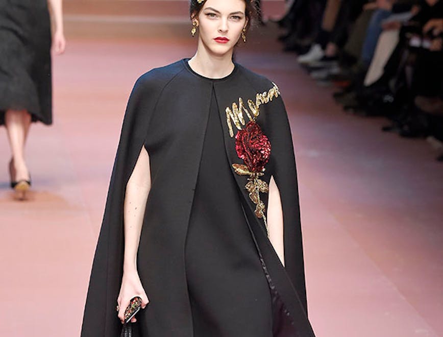 dolce gabbana ready to wear fall winter 2015-16 milan fashion week february and march 2015__ person human clothing apparel runway sleeve fashion long sleeve