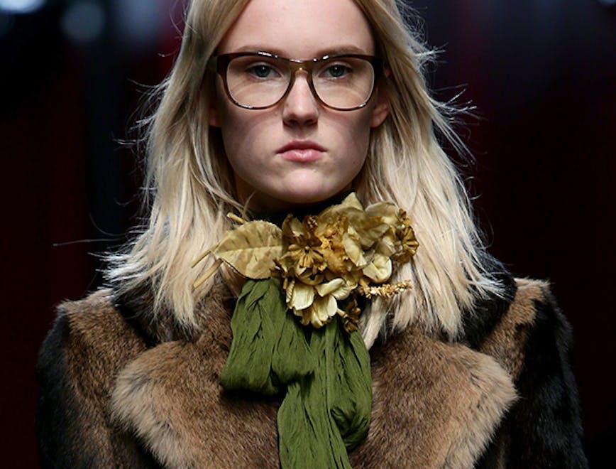 runway milan clothing apparel person human fur coat glasses accessories accessory