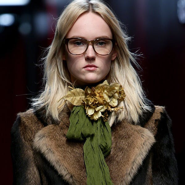 runway milan clothing apparel person human fur coat glasses accessories accessory