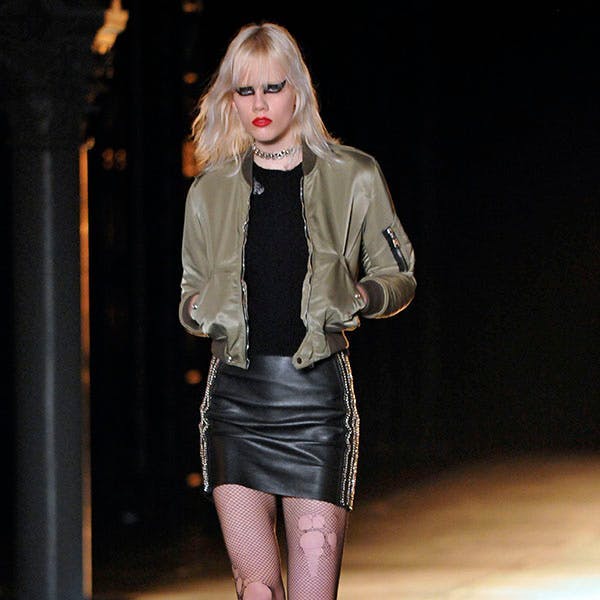 saint_laurent _ready to wear fall winter 2015-16 _paris fashion week _march 2015__ clothing apparel person human sleeve long sleeve skirt