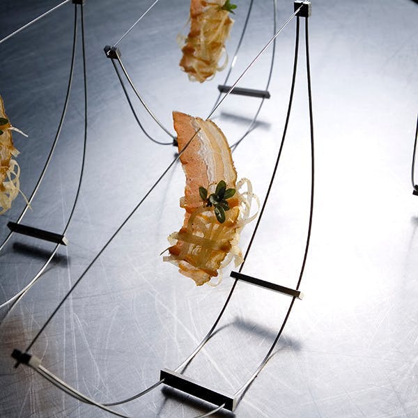 alinea restaurant bacon stainless steel bow kitchen plant food