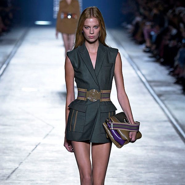 versace ready to wear spring summer 2016 _milan september 2015 person human runway clothing apparel fashion