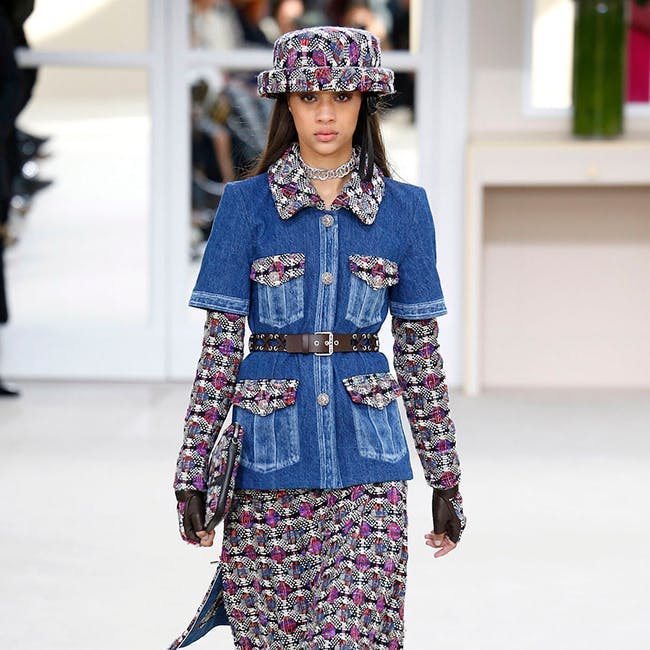 chanel_ready to wear fall/winter 2016-2017 paris march 2016 clothing apparel person human female dress
