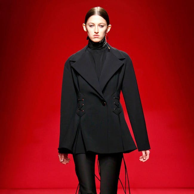ellery ready to wear fall winter 2016 _17 paris_ march 2016_ clothing apparel coat overcoat person human