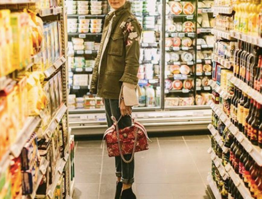 grocery store shop supermarket market person human