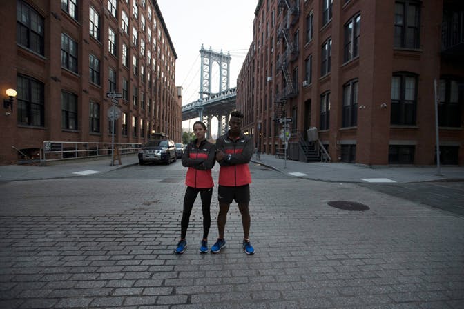 new york marathon final shoe clothing person urban street city pedestrian path car metropolis