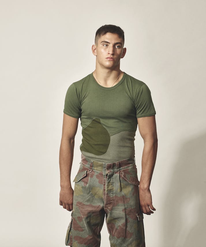 person human clothing apparel sleeve military uniform military pants