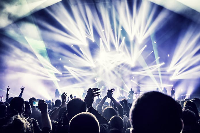 person human crowd lighting rock concert concert audience
