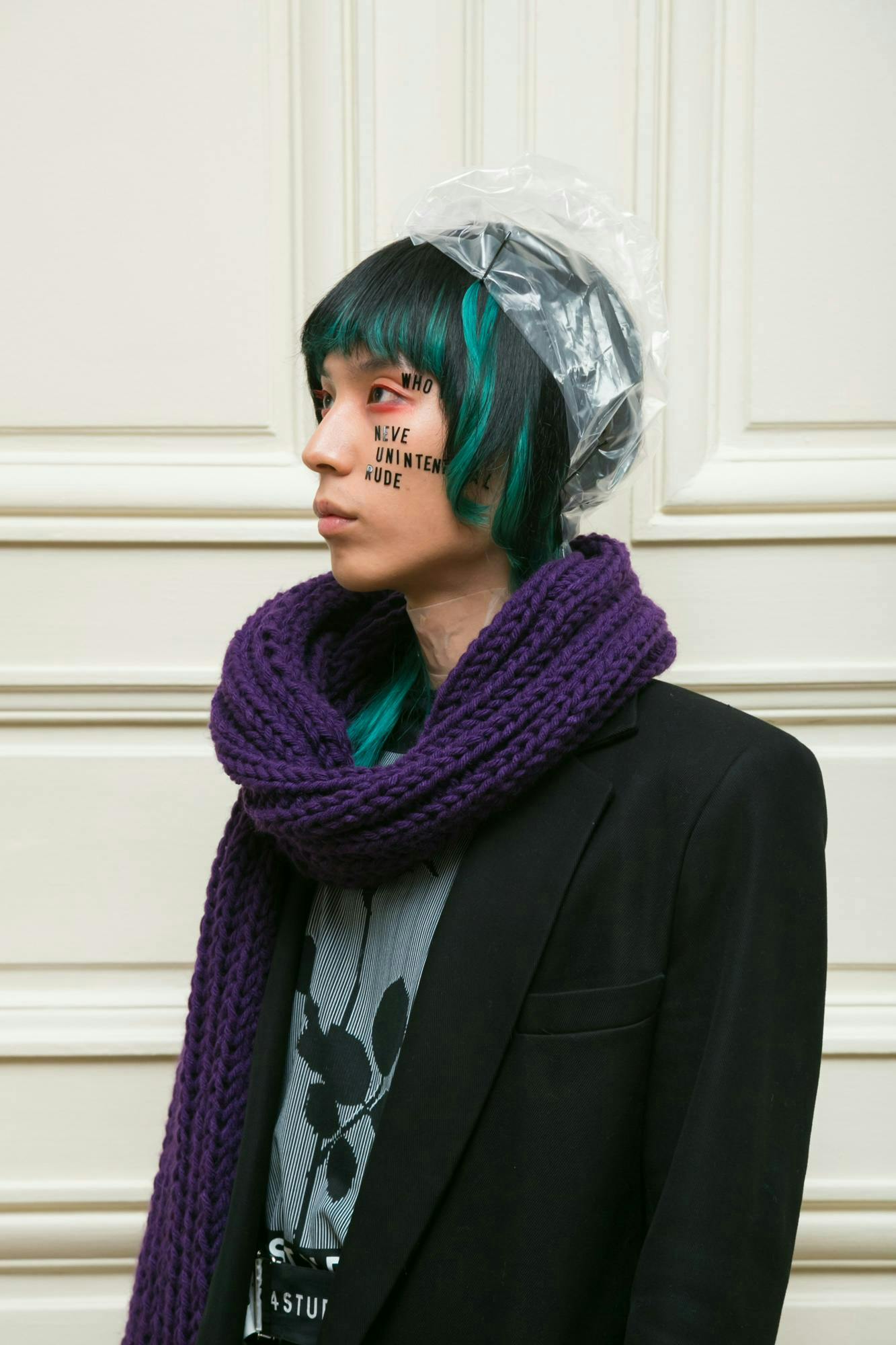 clothing apparel person human scarf