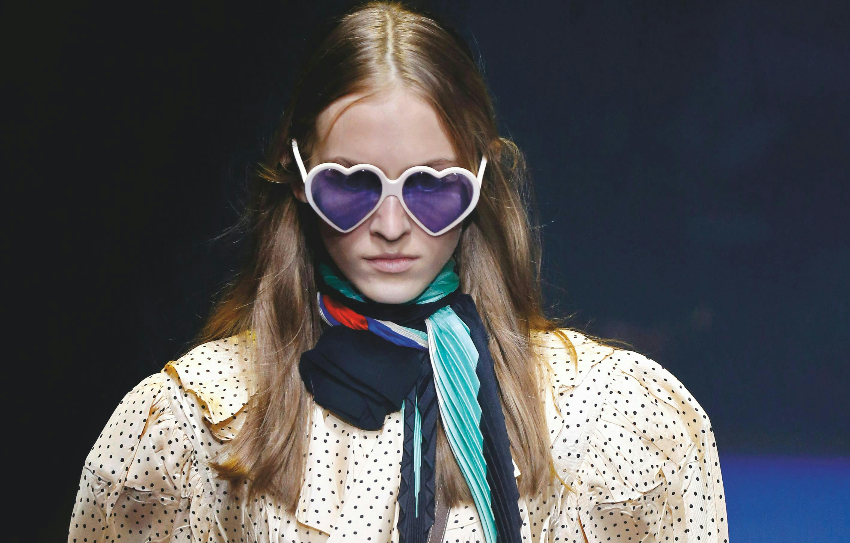 gucci ready to wear spring summer 2018 milan fashion week september2017 sunglasses accessories accessory person human clothing apparel sleeve