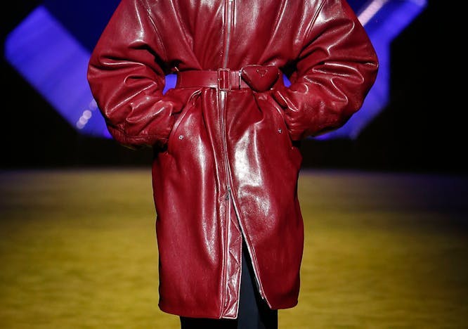 clothing apparel fashion long sleeve sleeve coat person human runway overcoat
